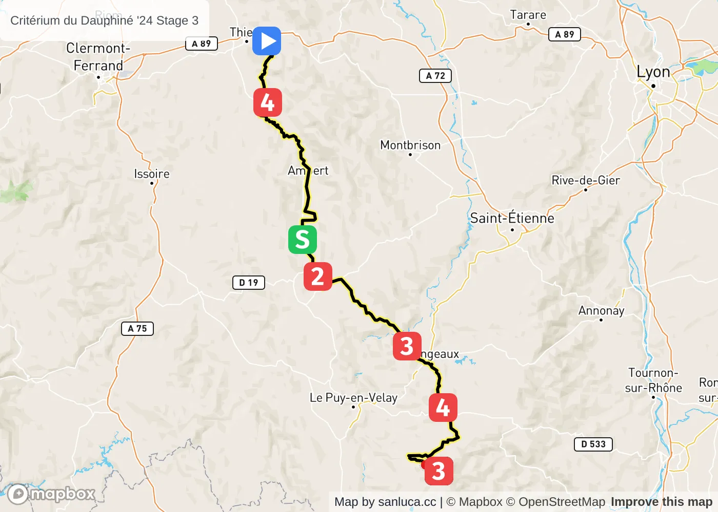 map of the route