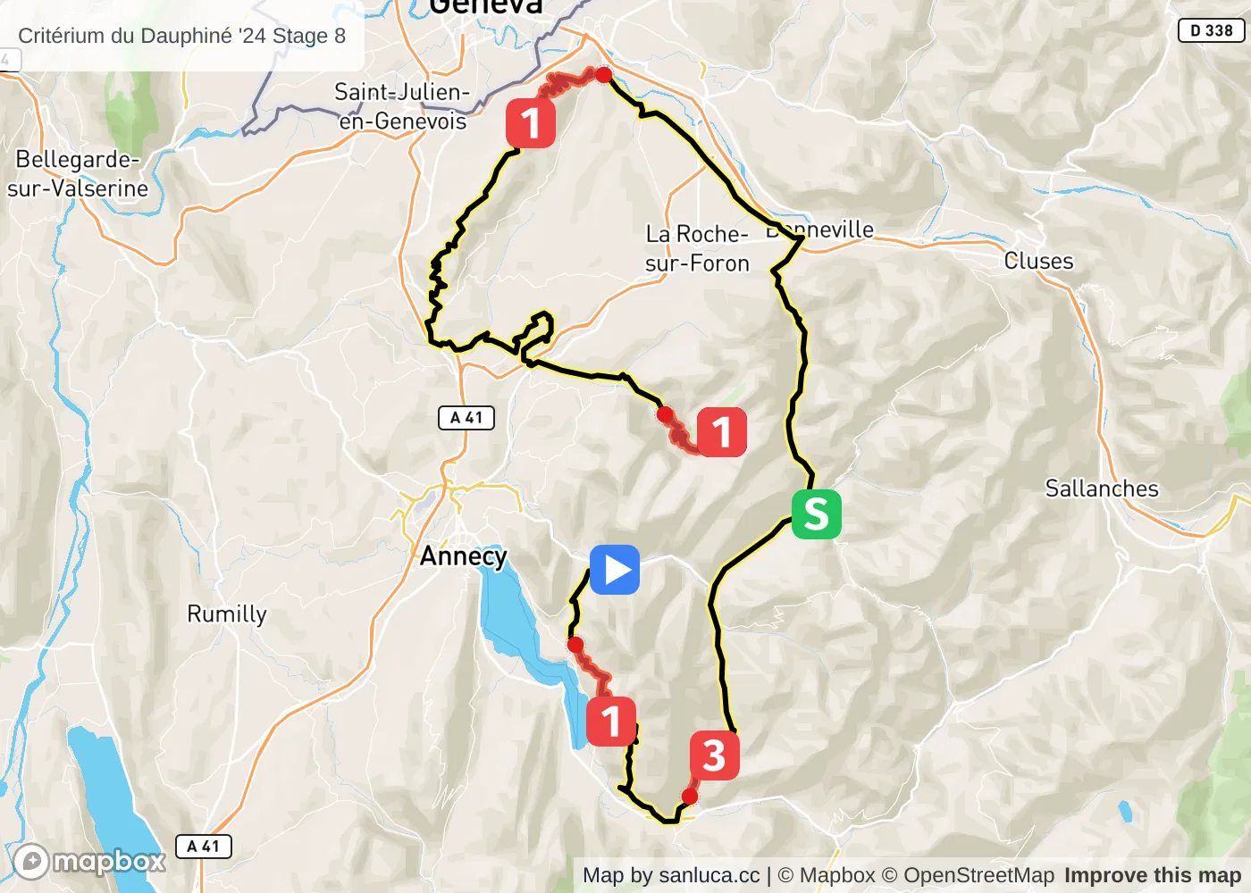 map of the route