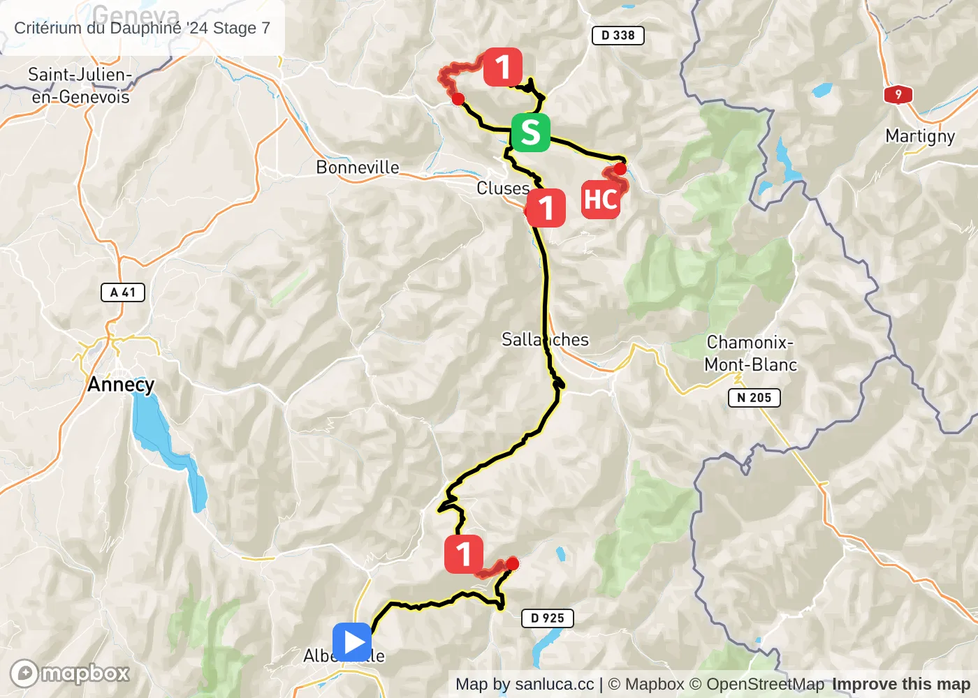 map of the route