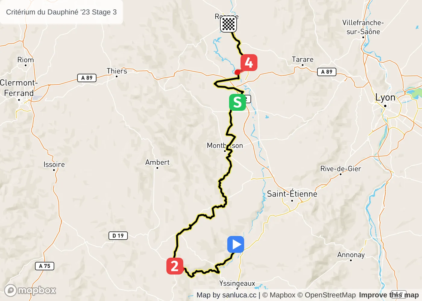 map of the route
