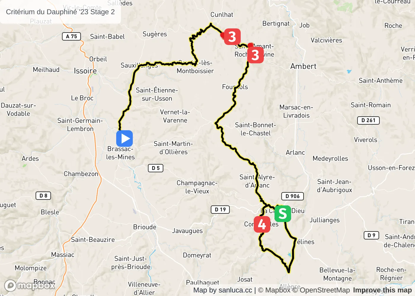 map of the route