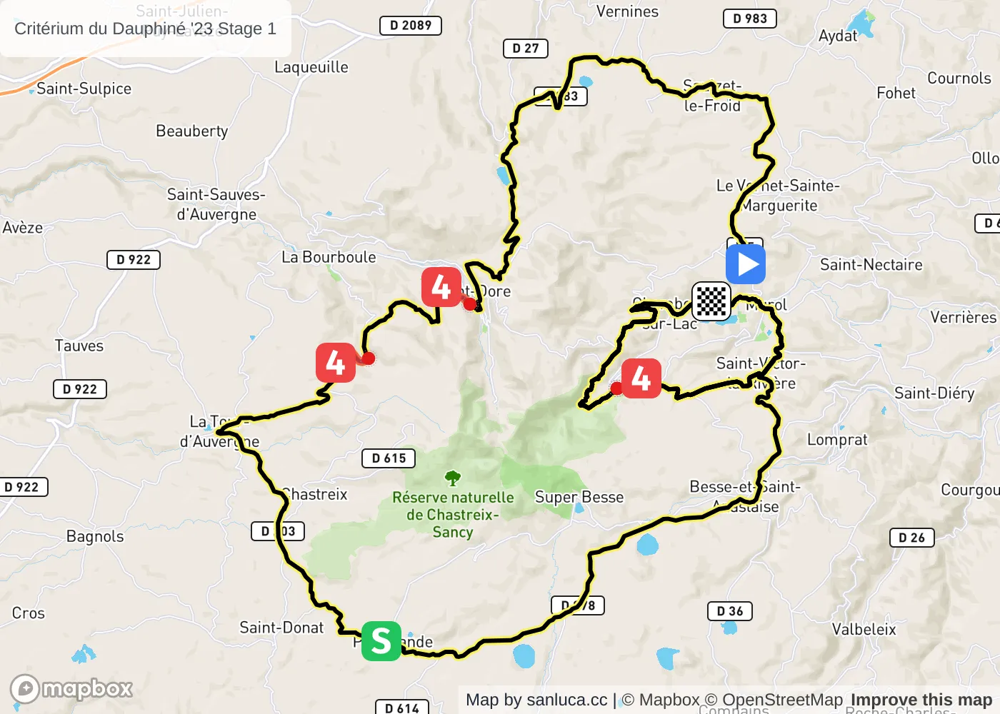 map of the route