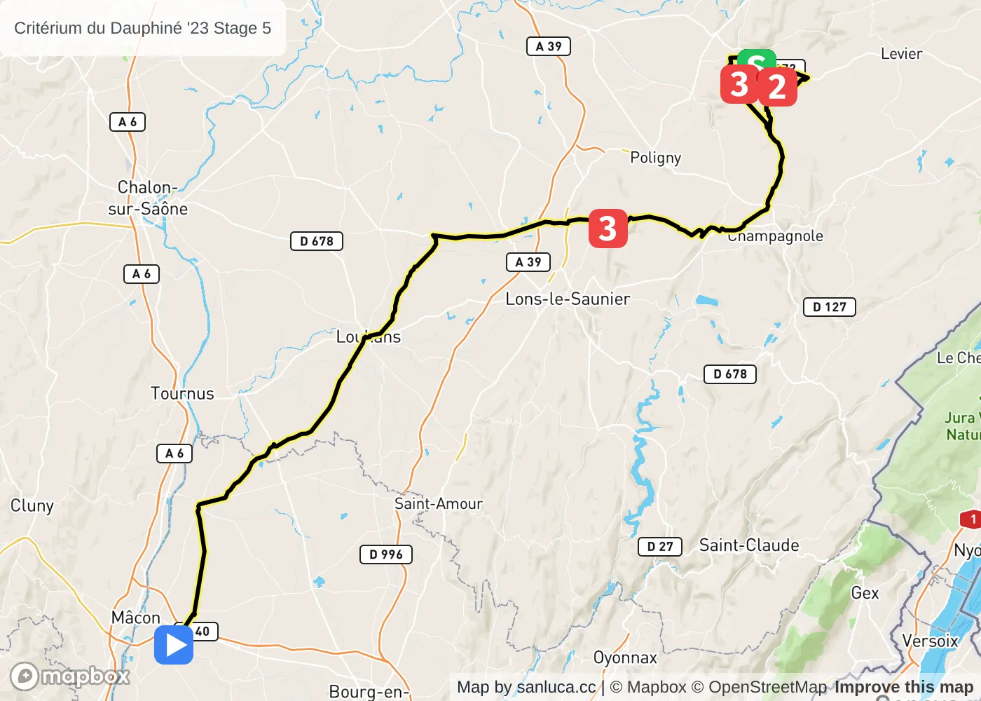map of the route