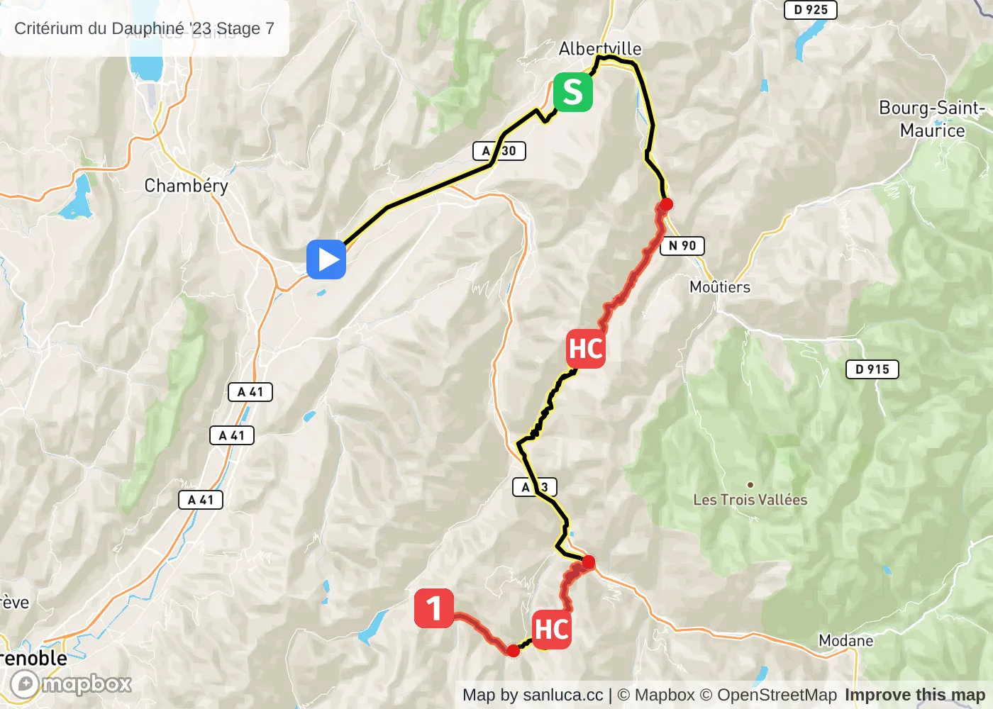 map of the route