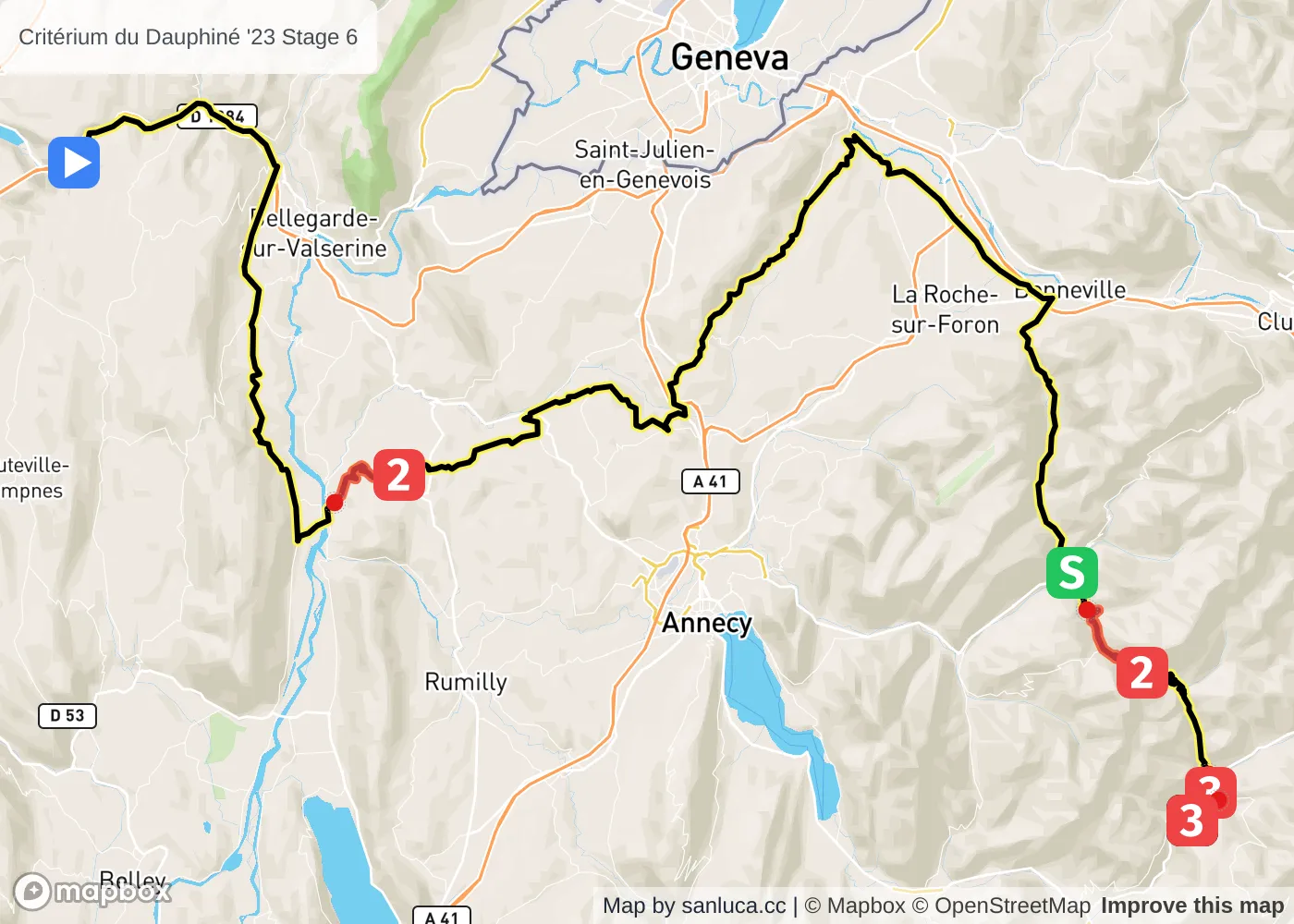 map of the route