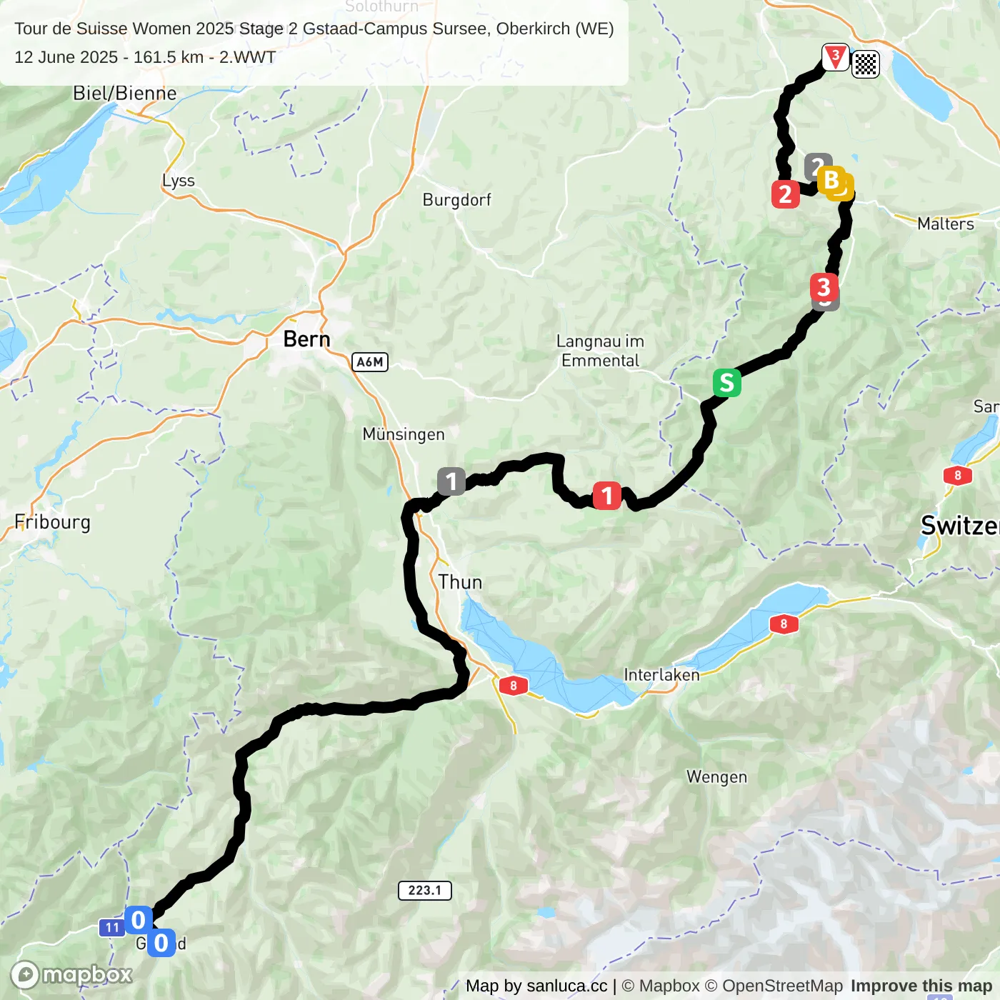 map of the route