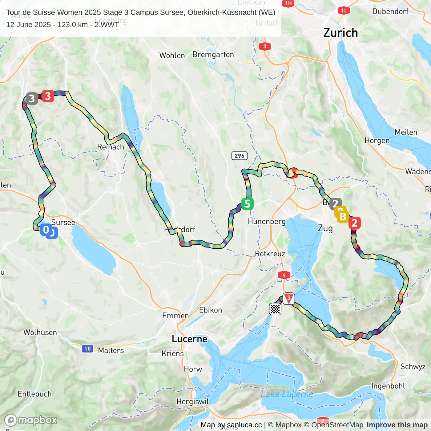 map of the route