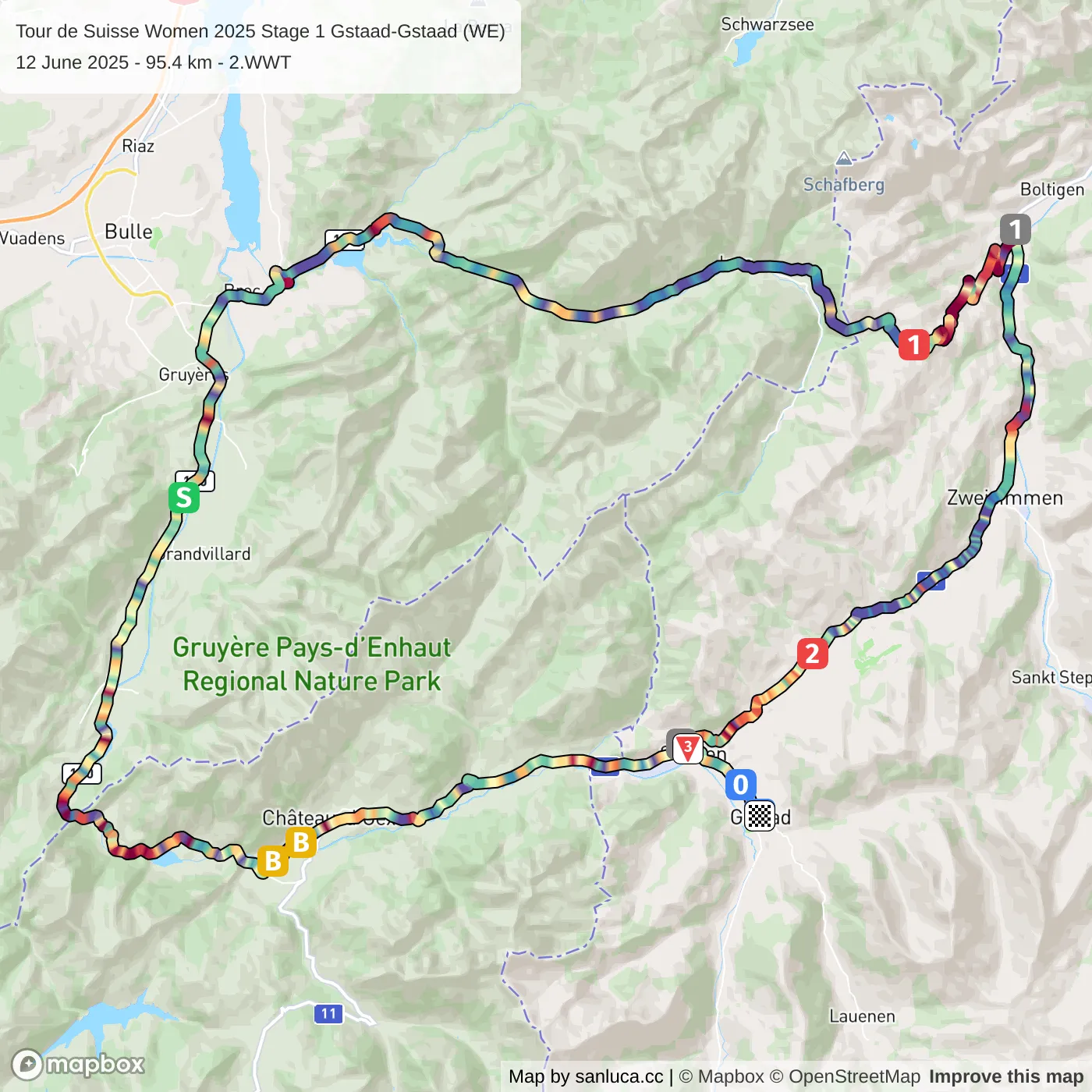 map of the route