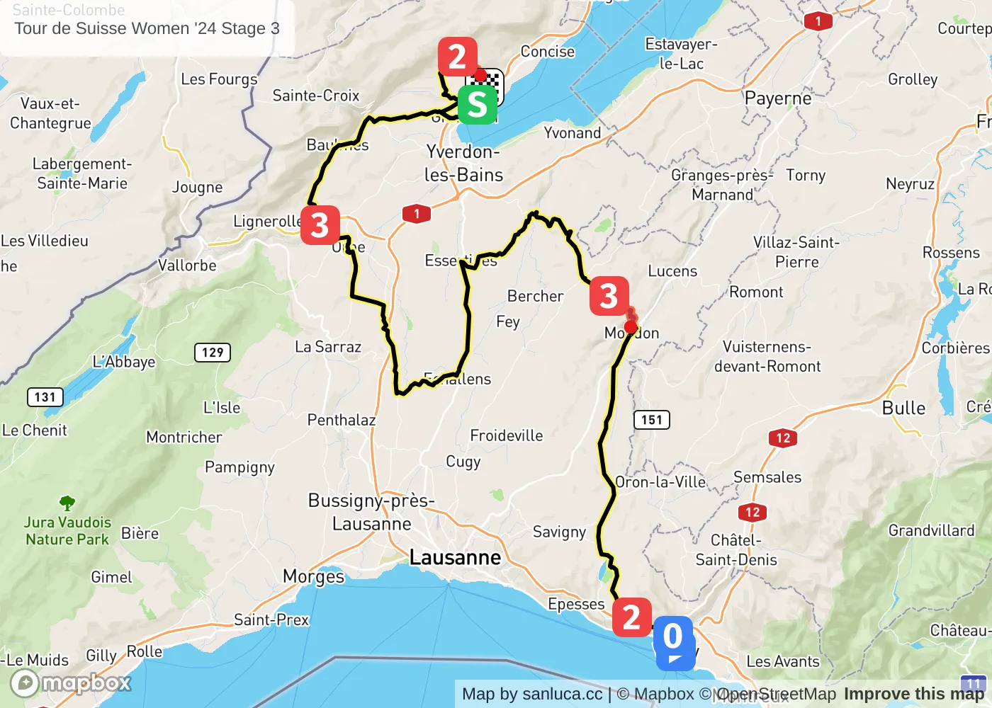 map of the route