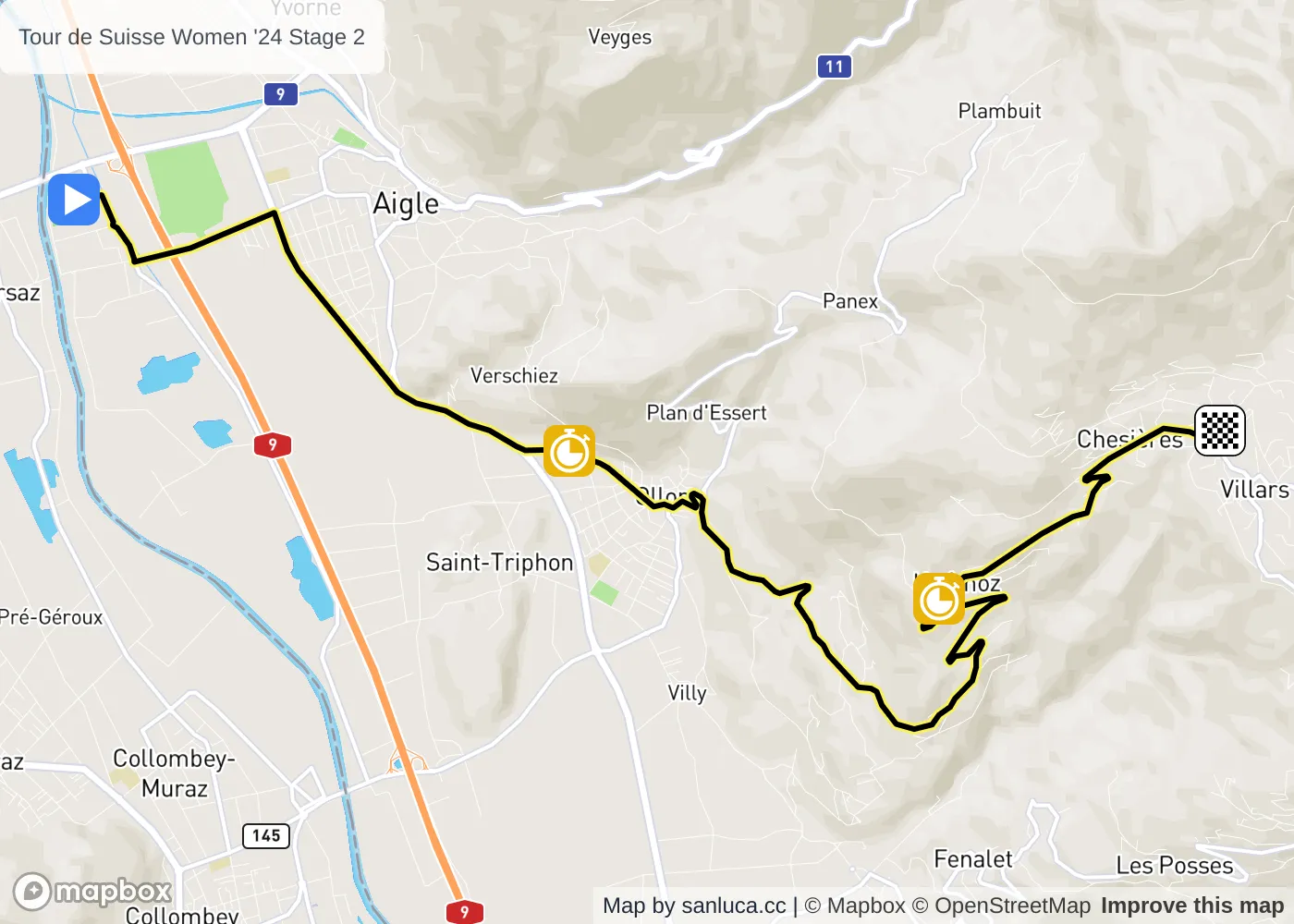 map of the route