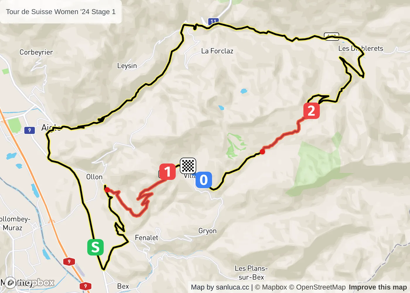 map of the route