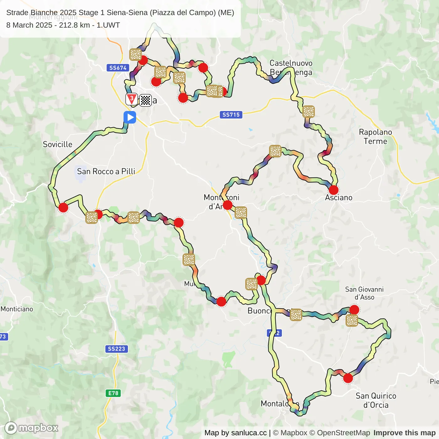 map of the route