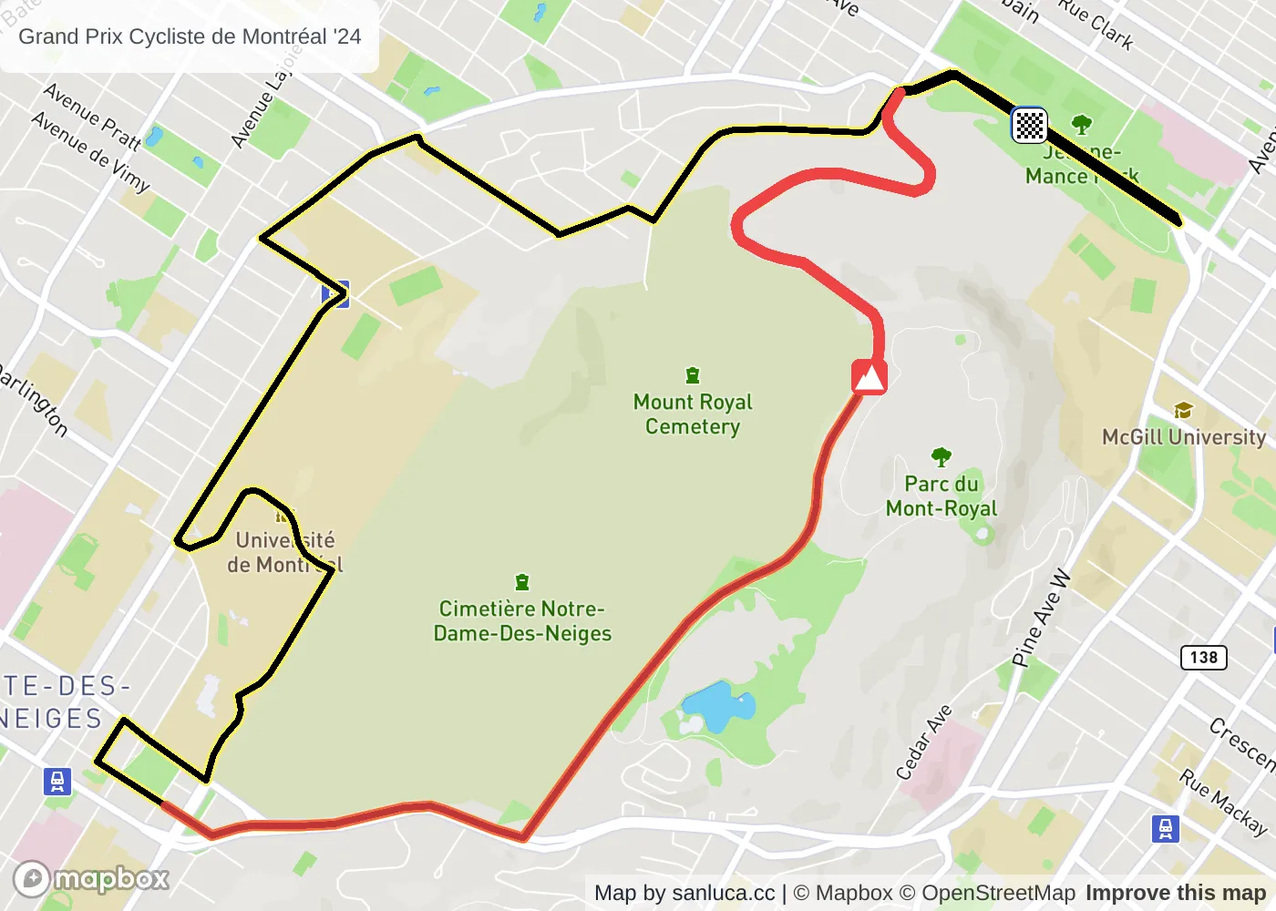 map of the route