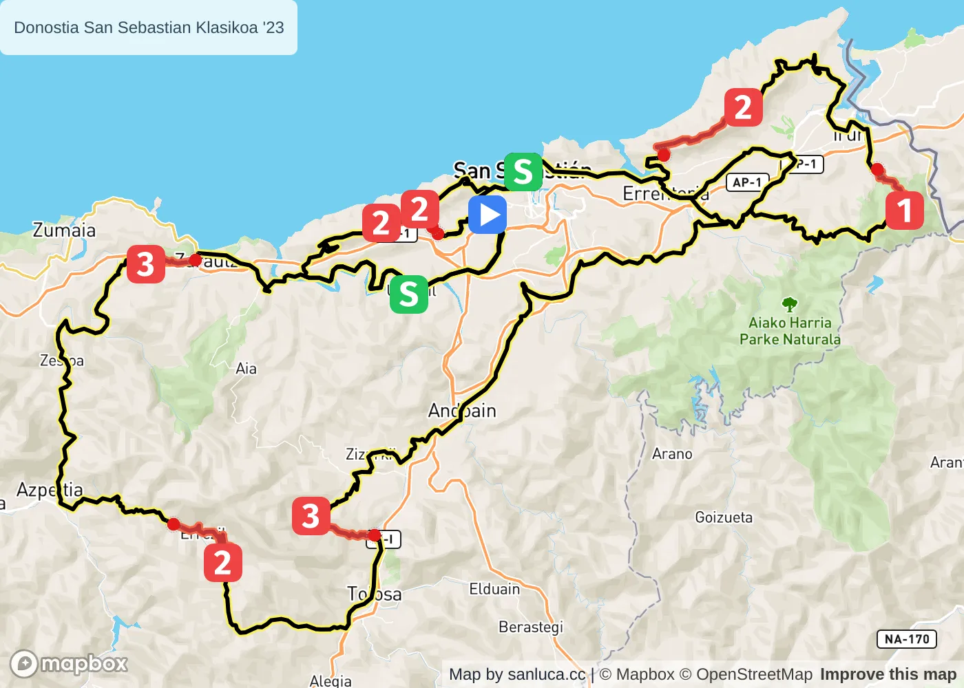 map of the route