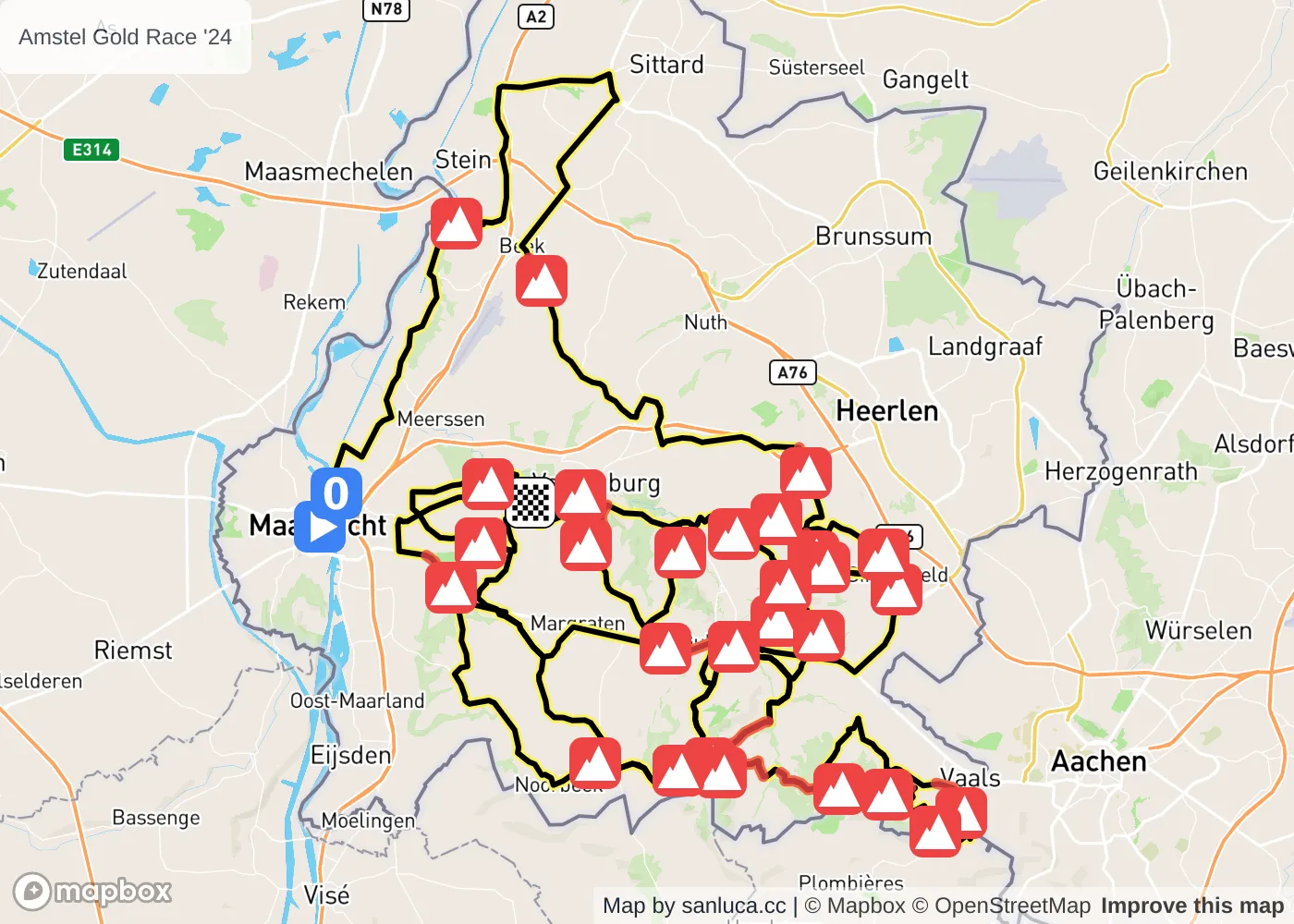map of the route