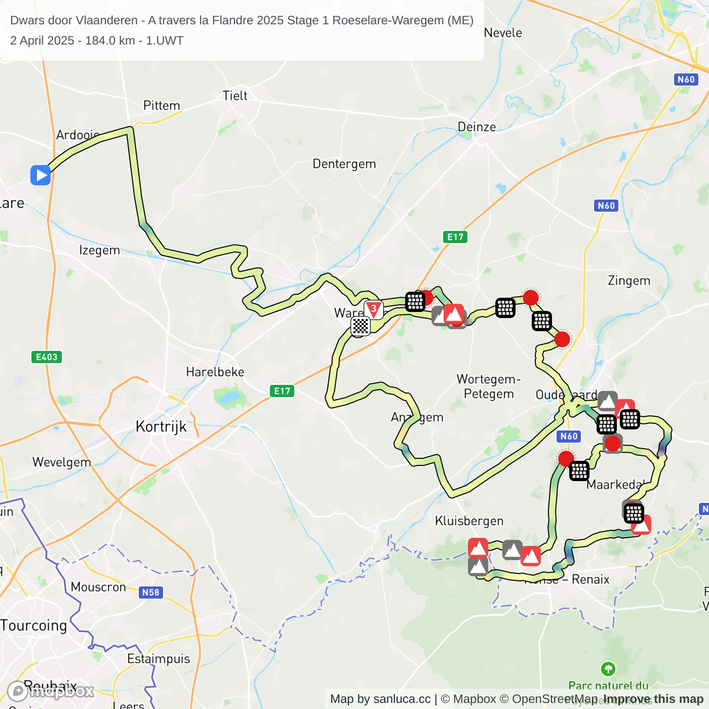 map of the route