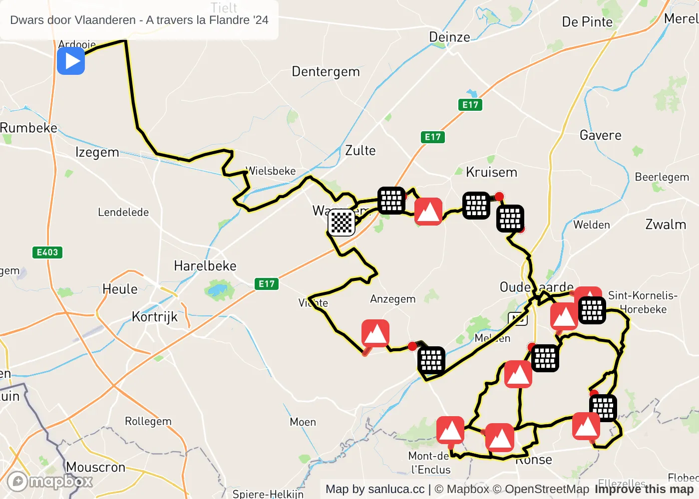 map of the route