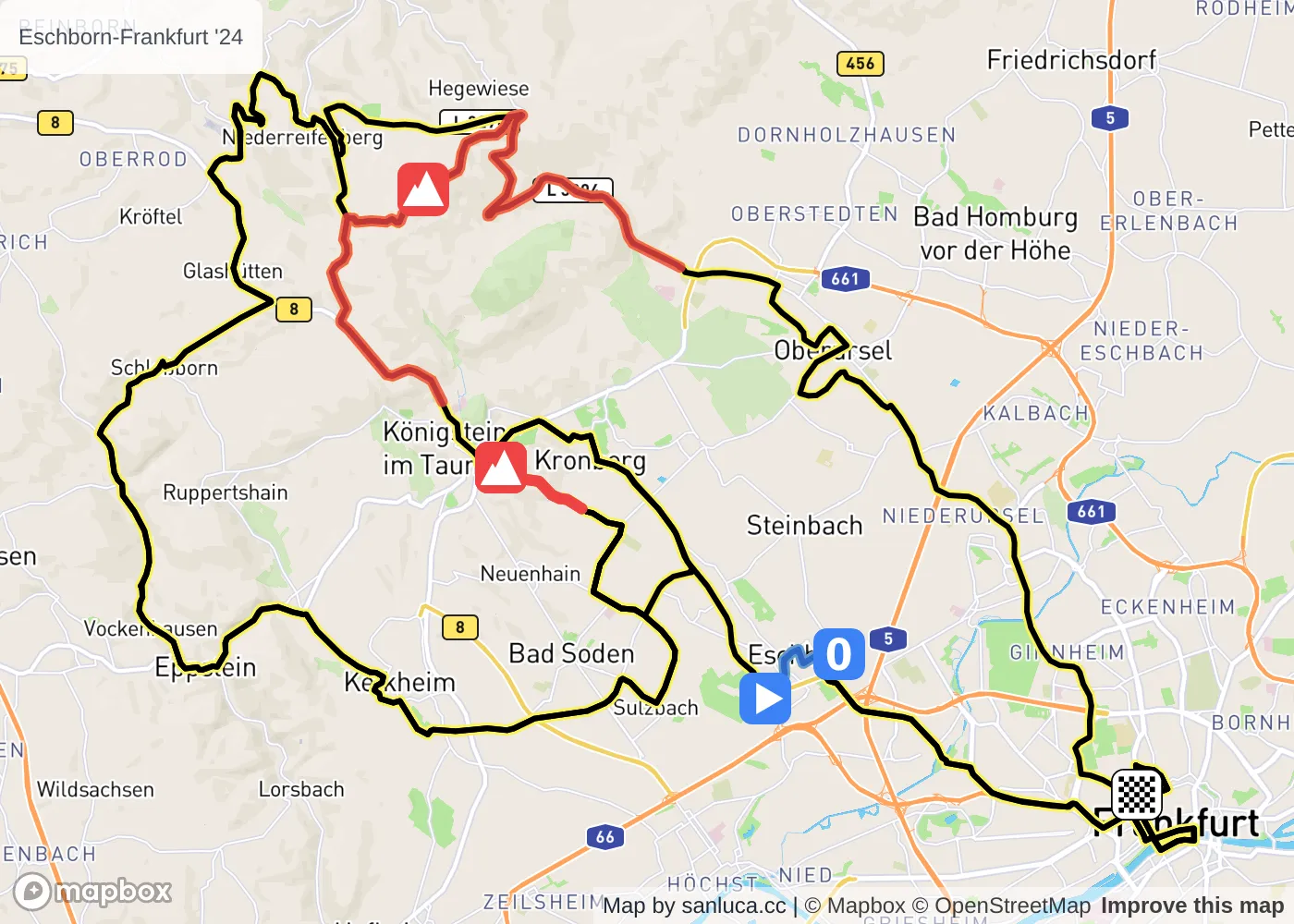 map of the route