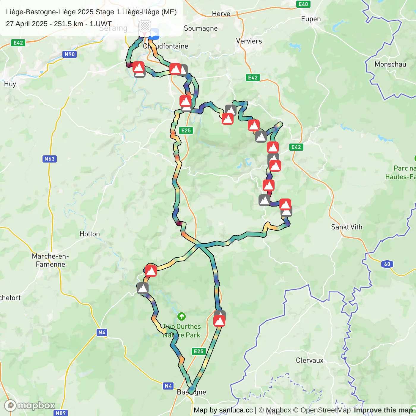 map of the route