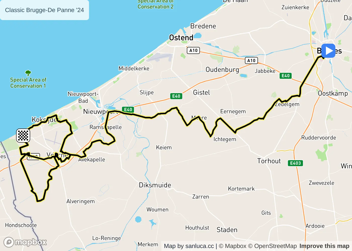 map of the route