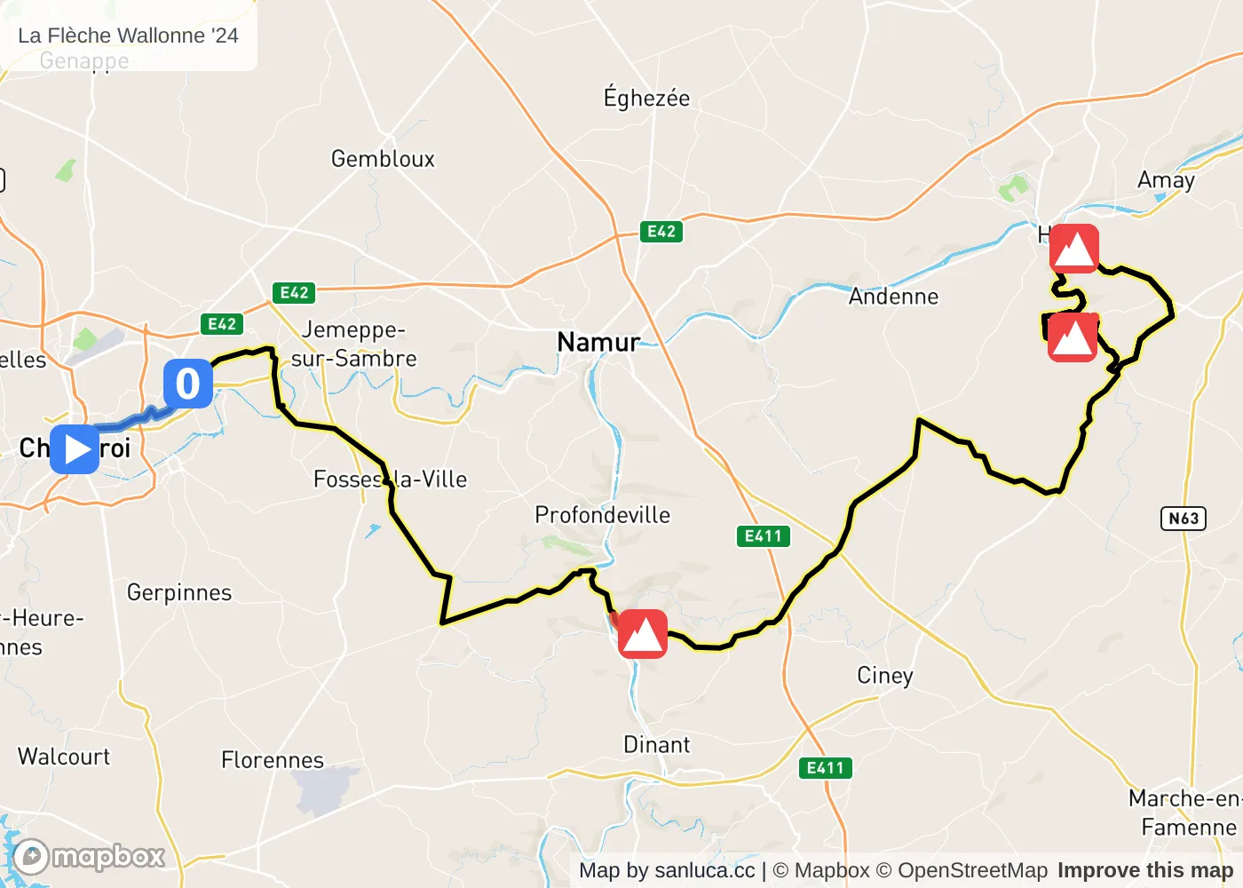 map of the route