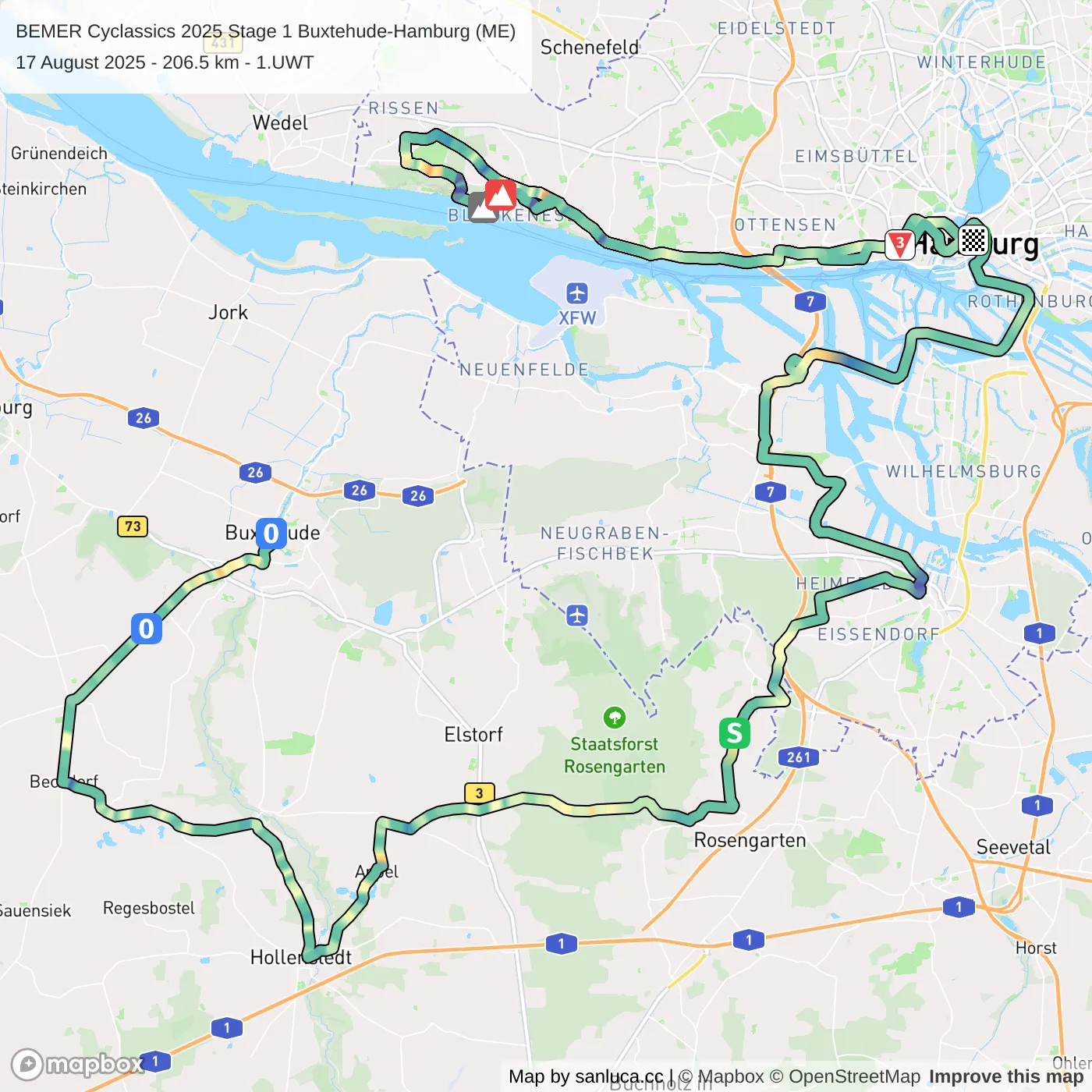 map of the route