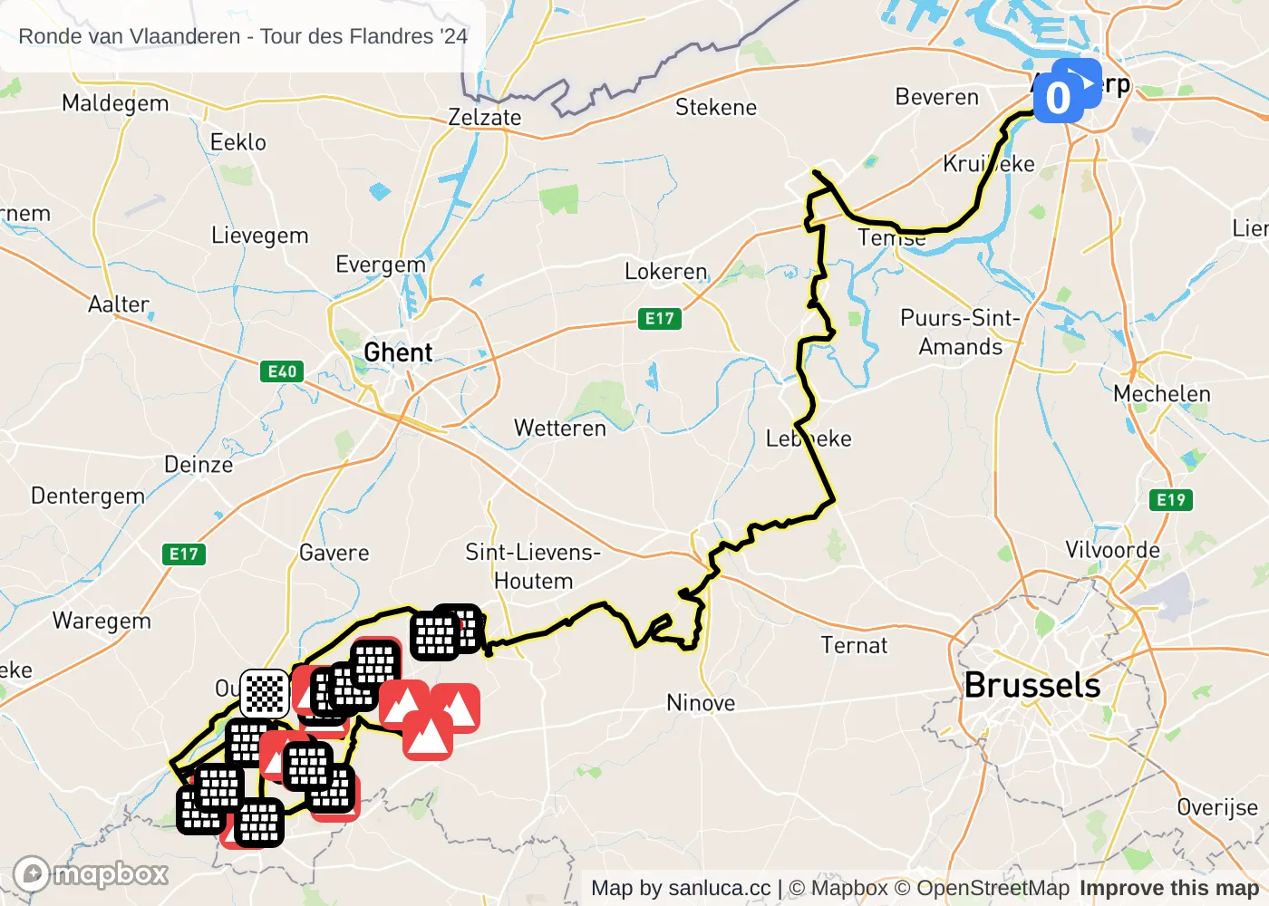 map of the route