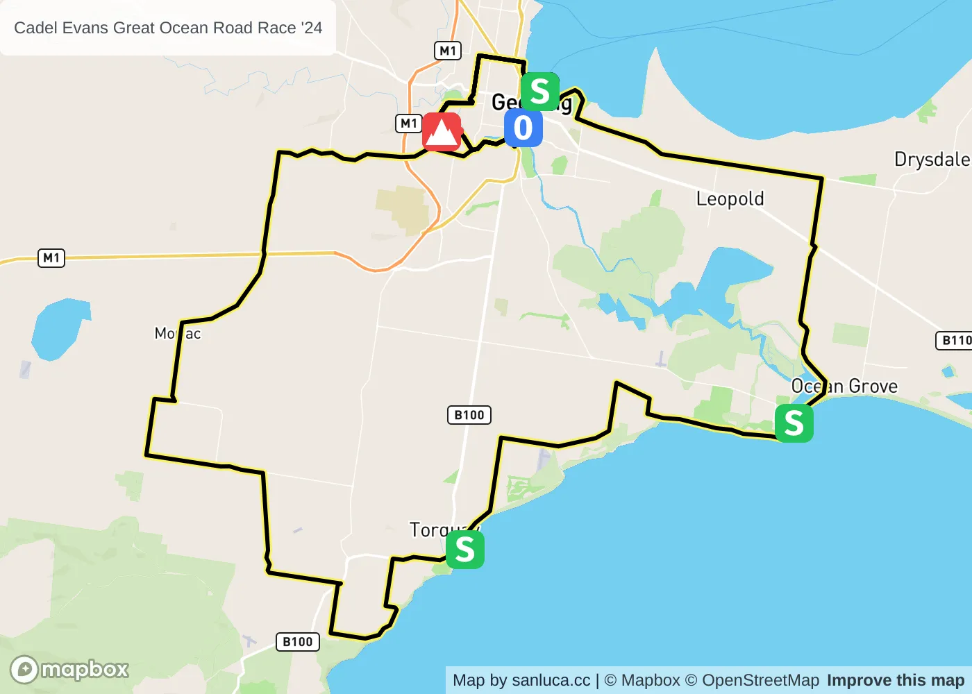 map of the route