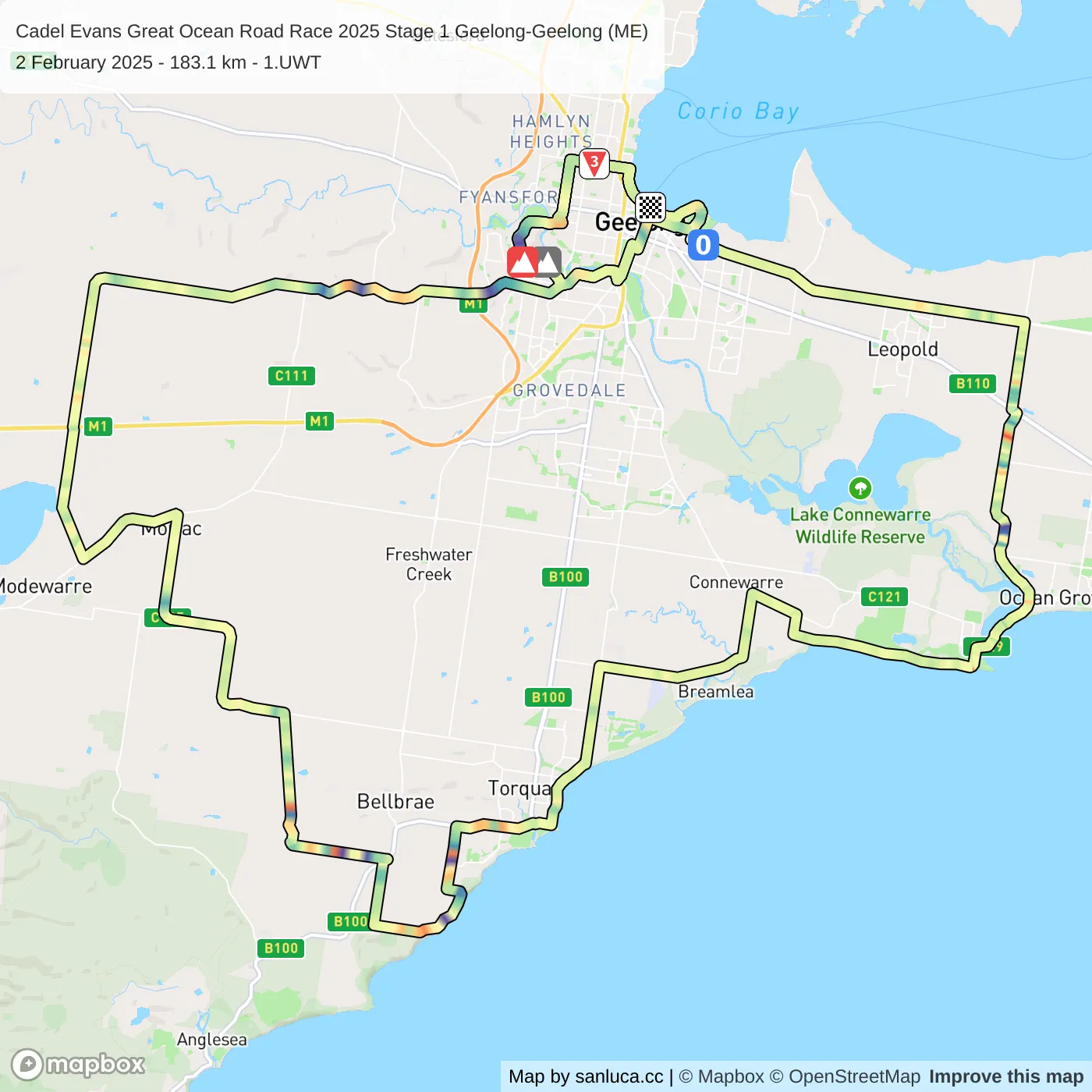 map of the route