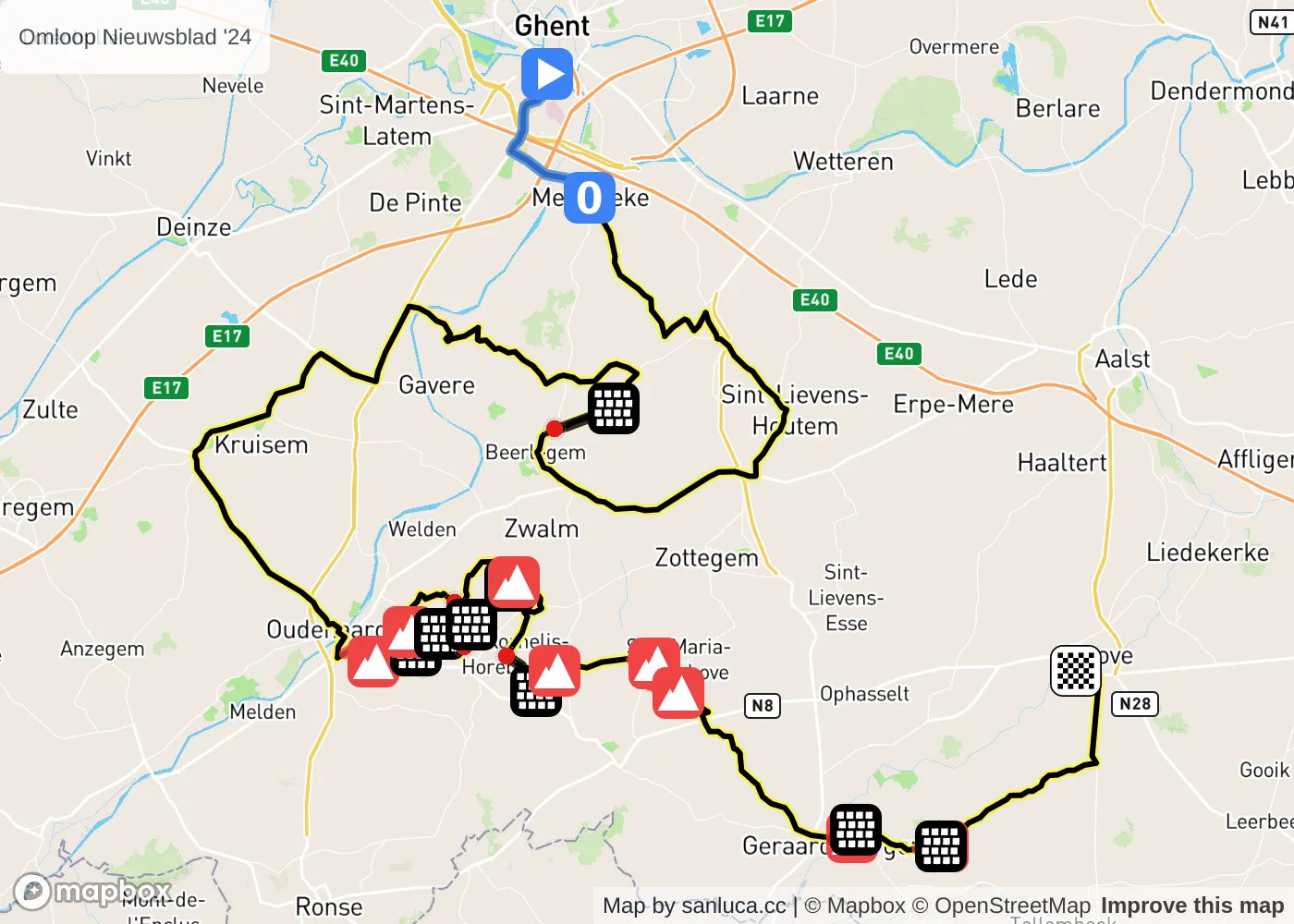 map of the route