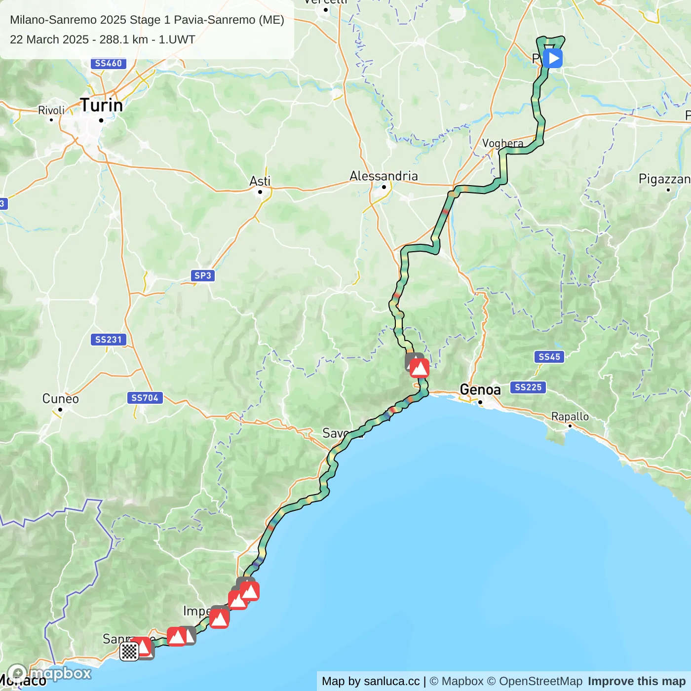 map of the route