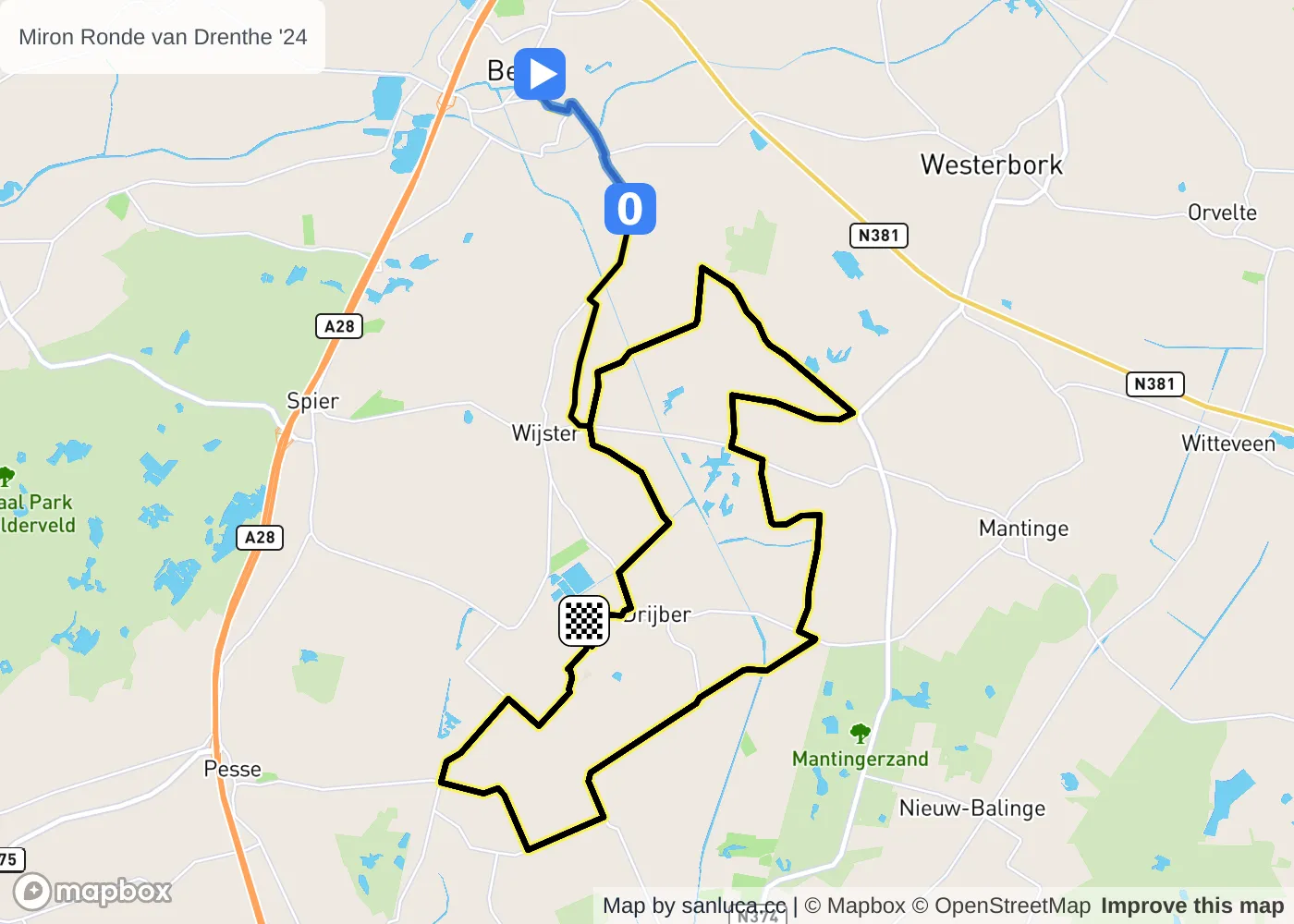 map of the route