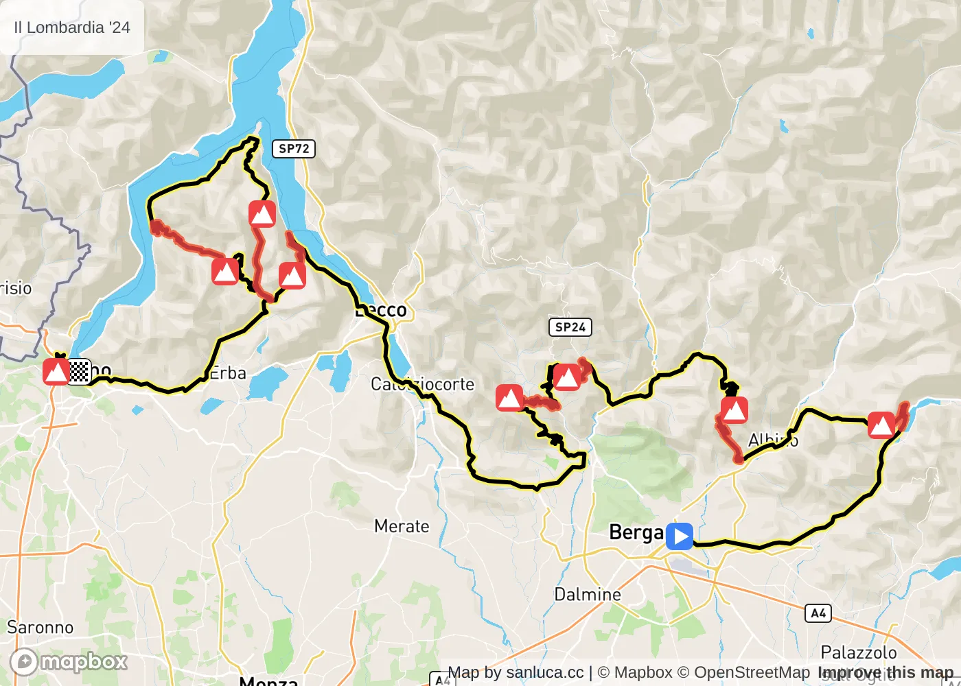 map of the route