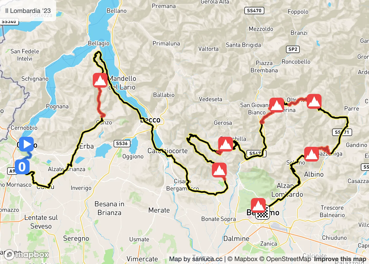 map of the route
