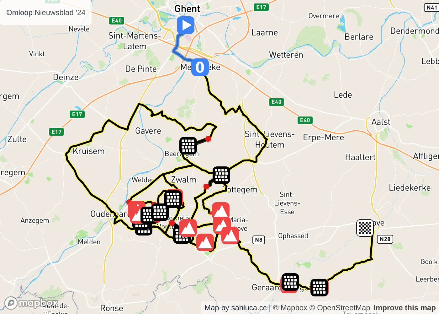 map of the route