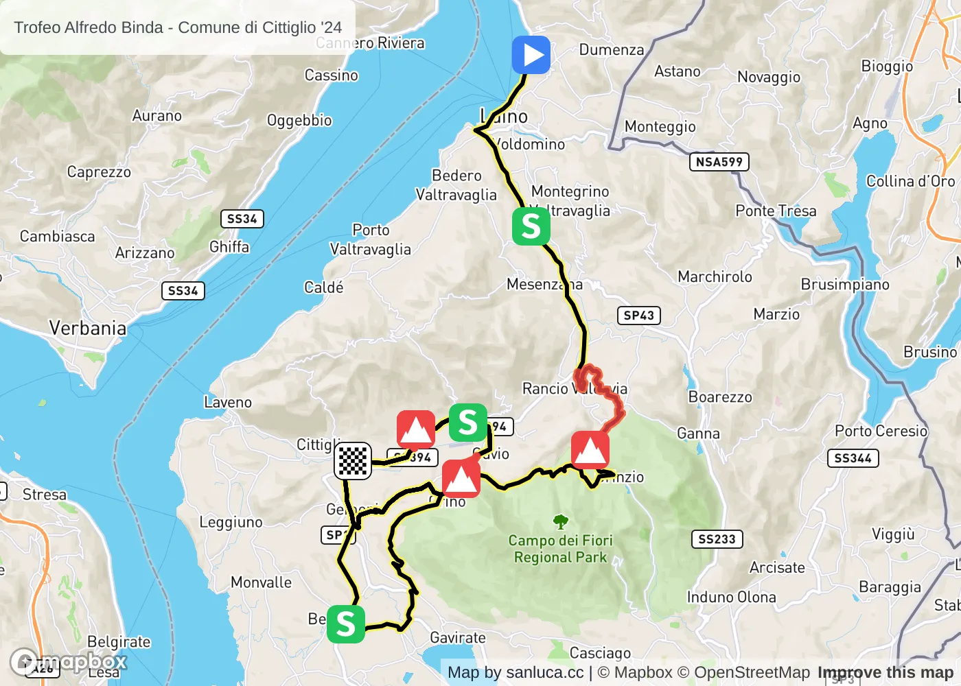 map of the route