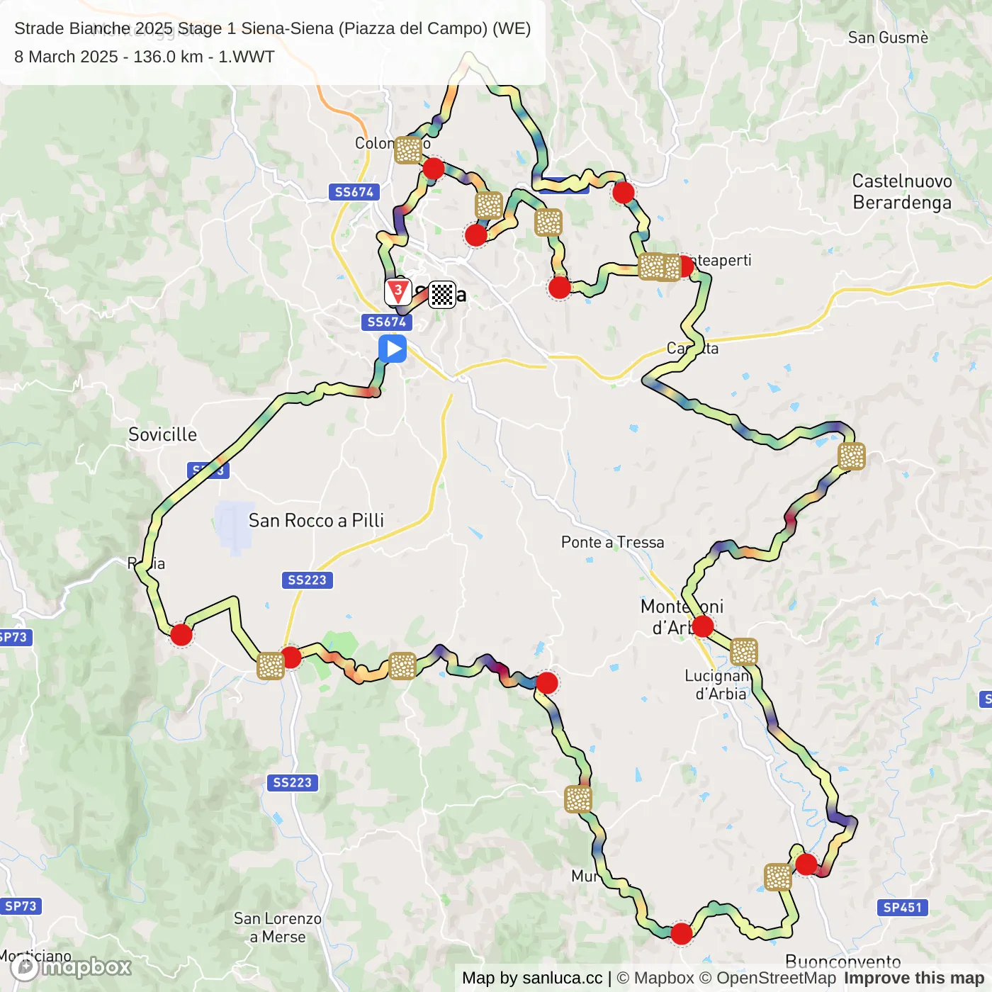 map of the route
