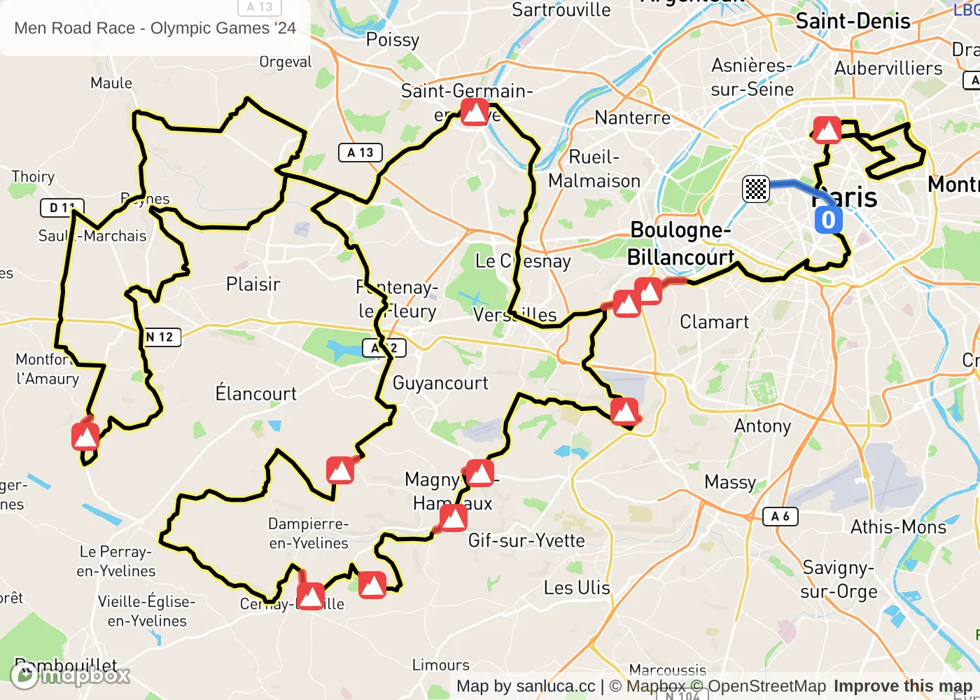 map of the route