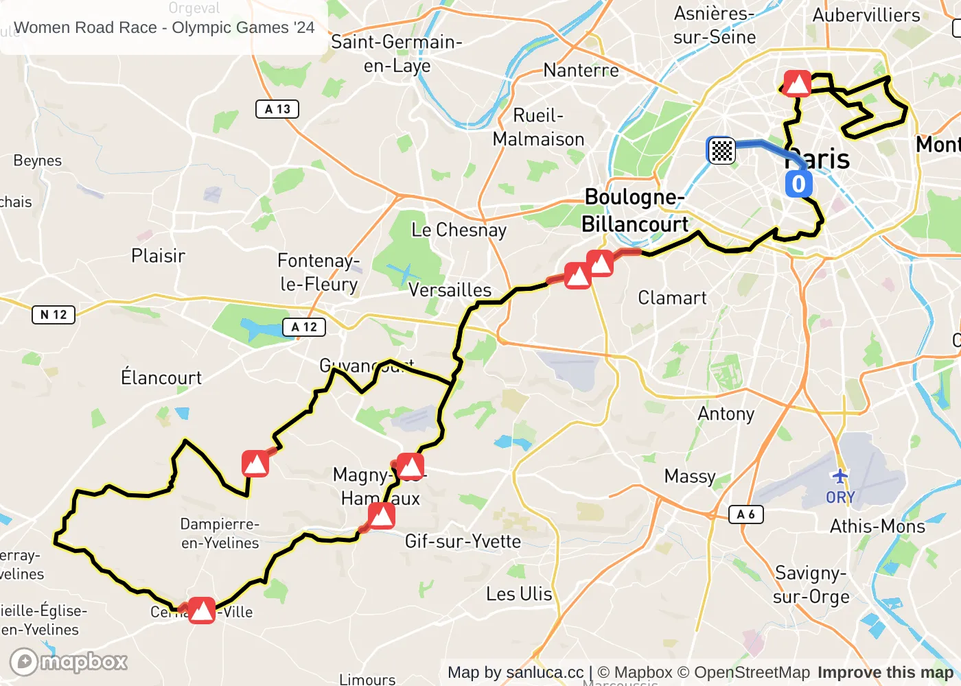 map of the route