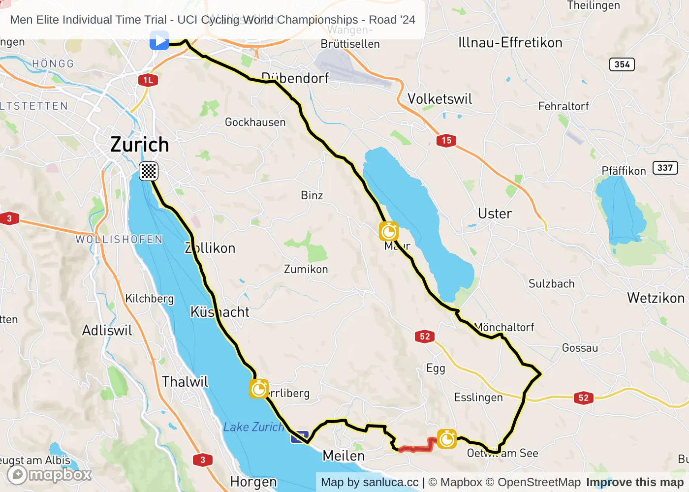 map of the route
