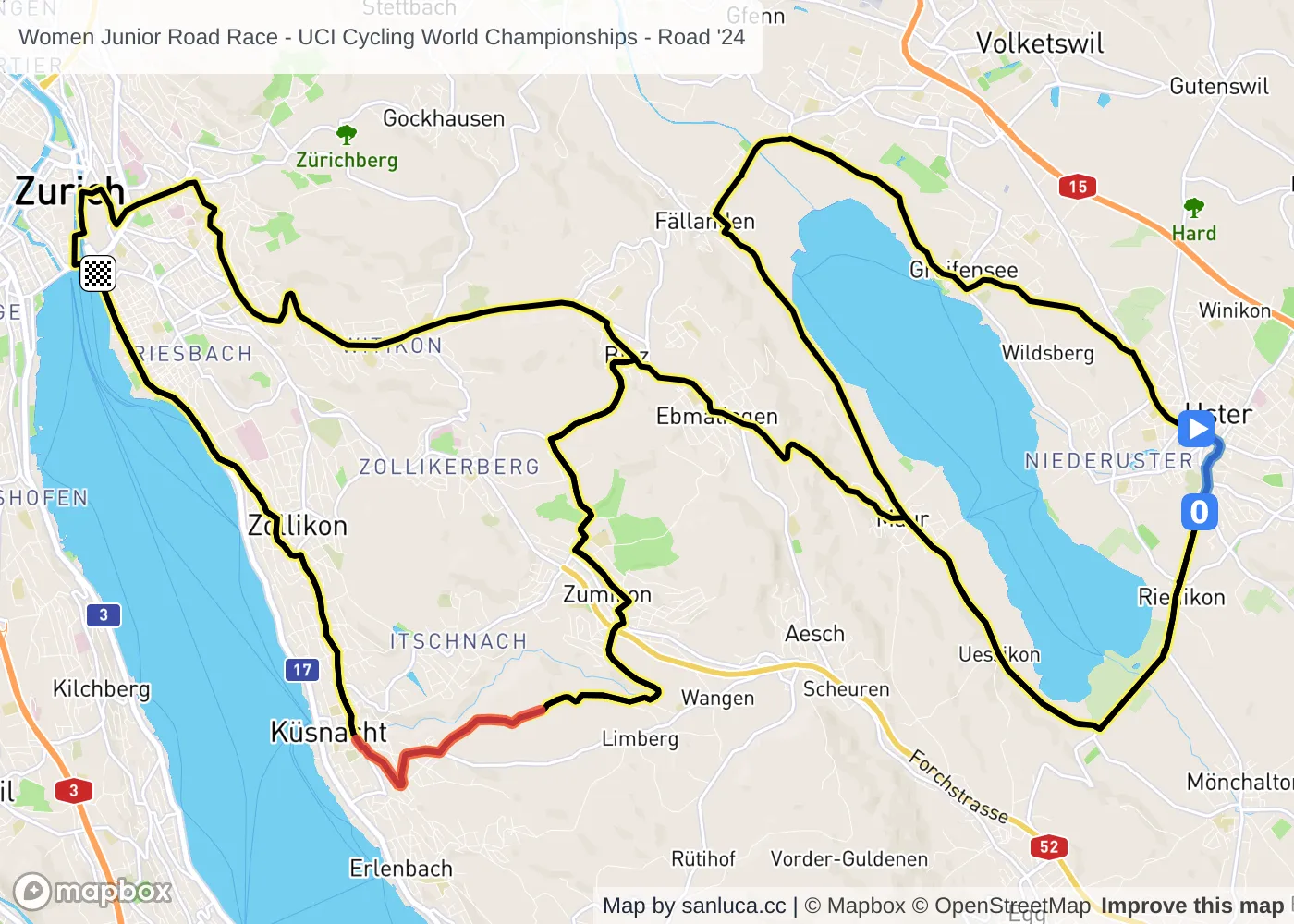 map of the route