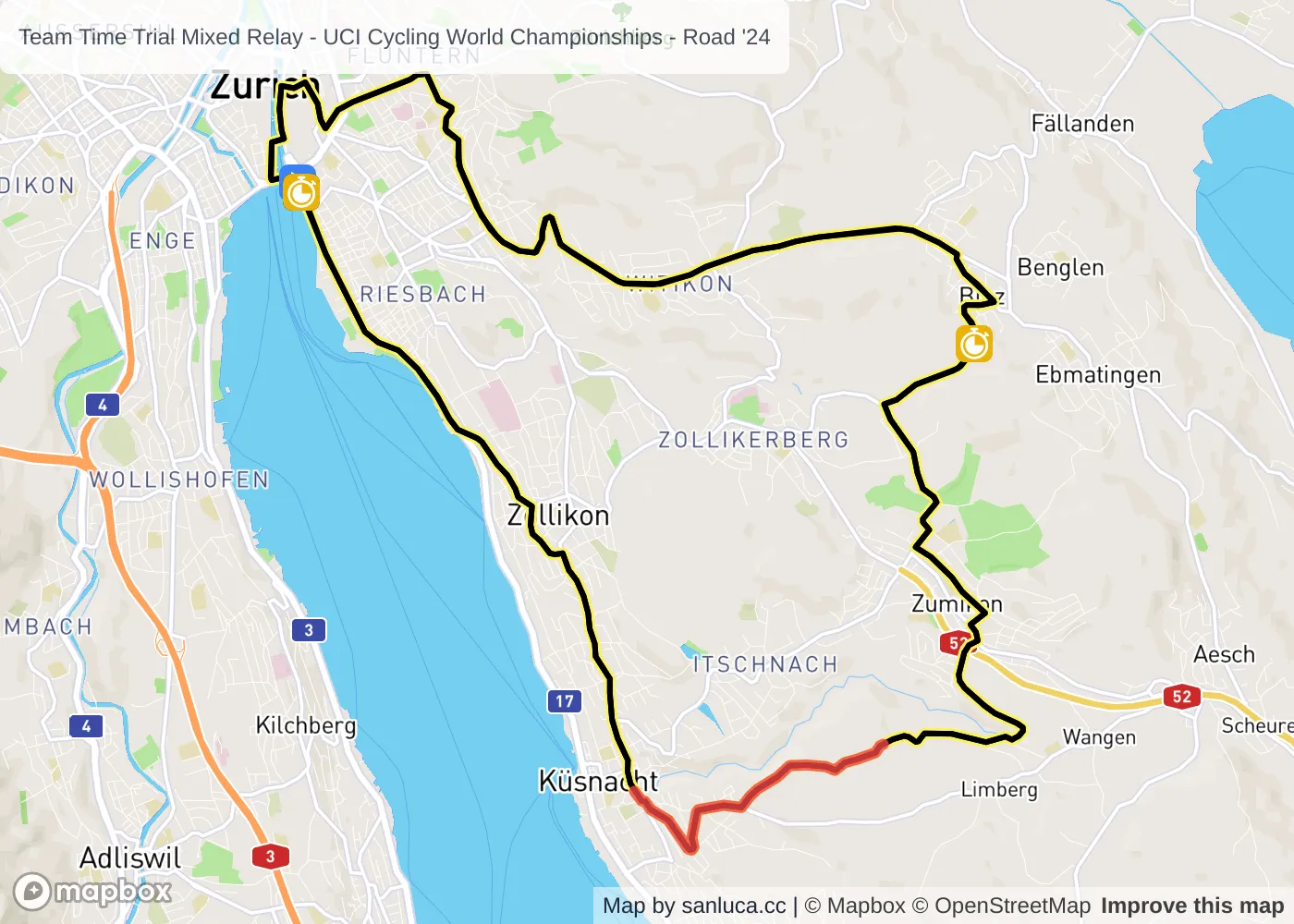 map of the route