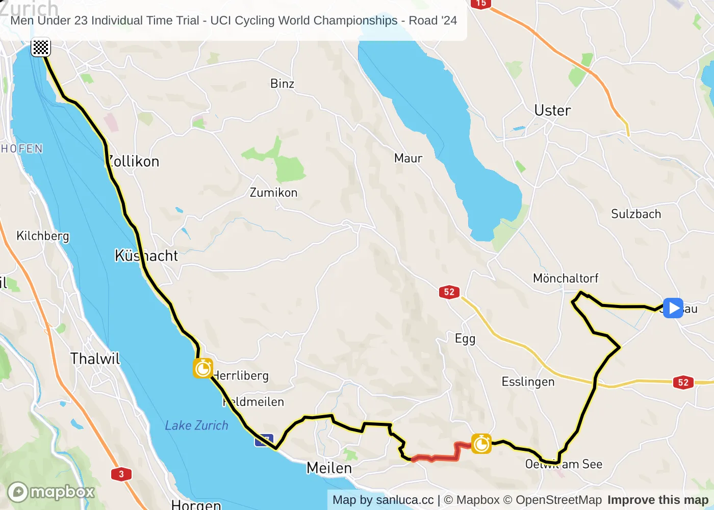 map of the route