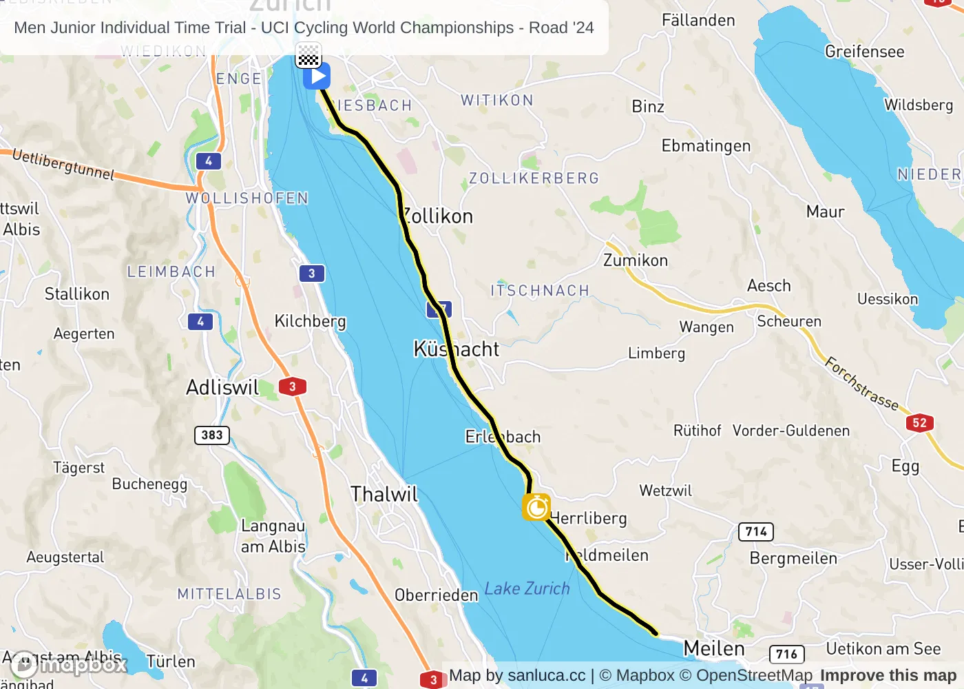 map of the route