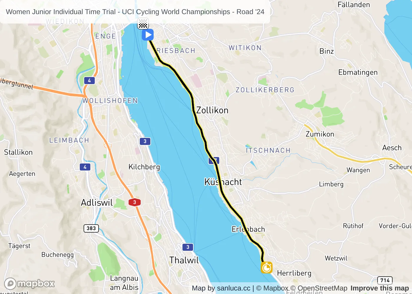 map of the route