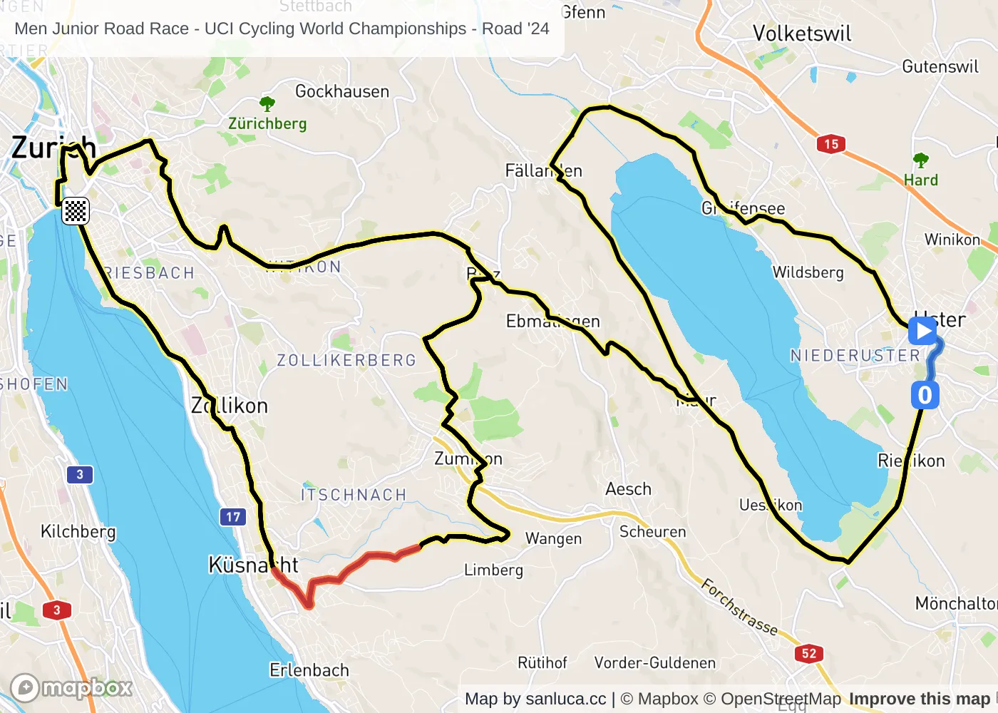 map of the route