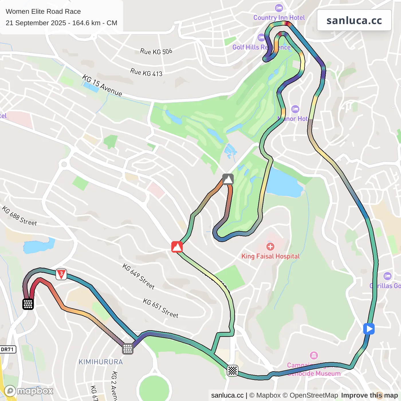map of the route