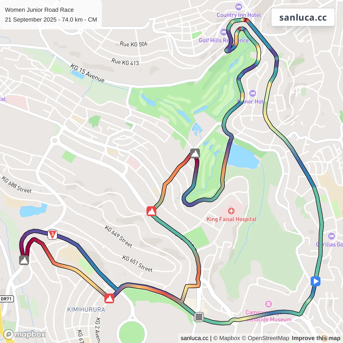 map of the route