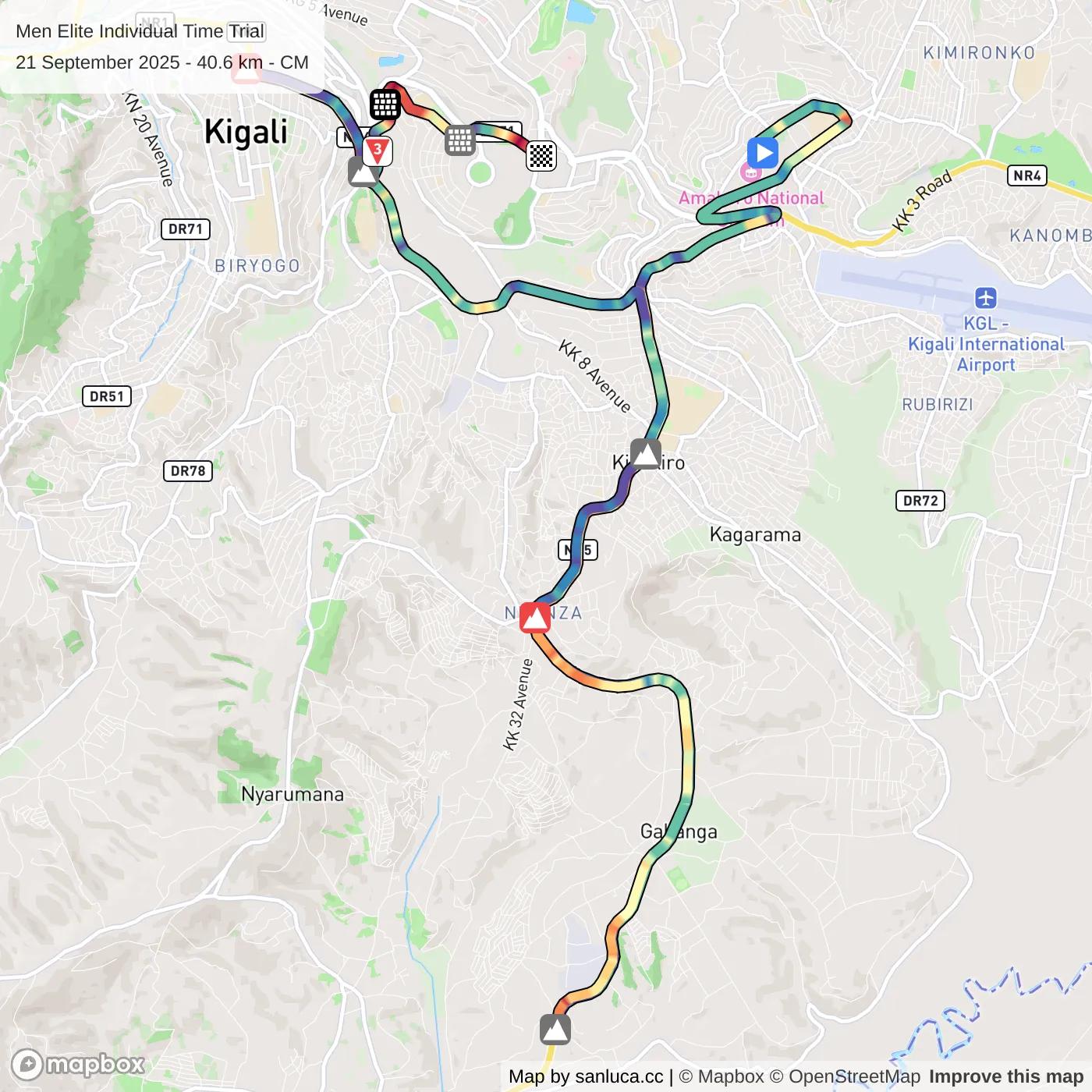 map of the route