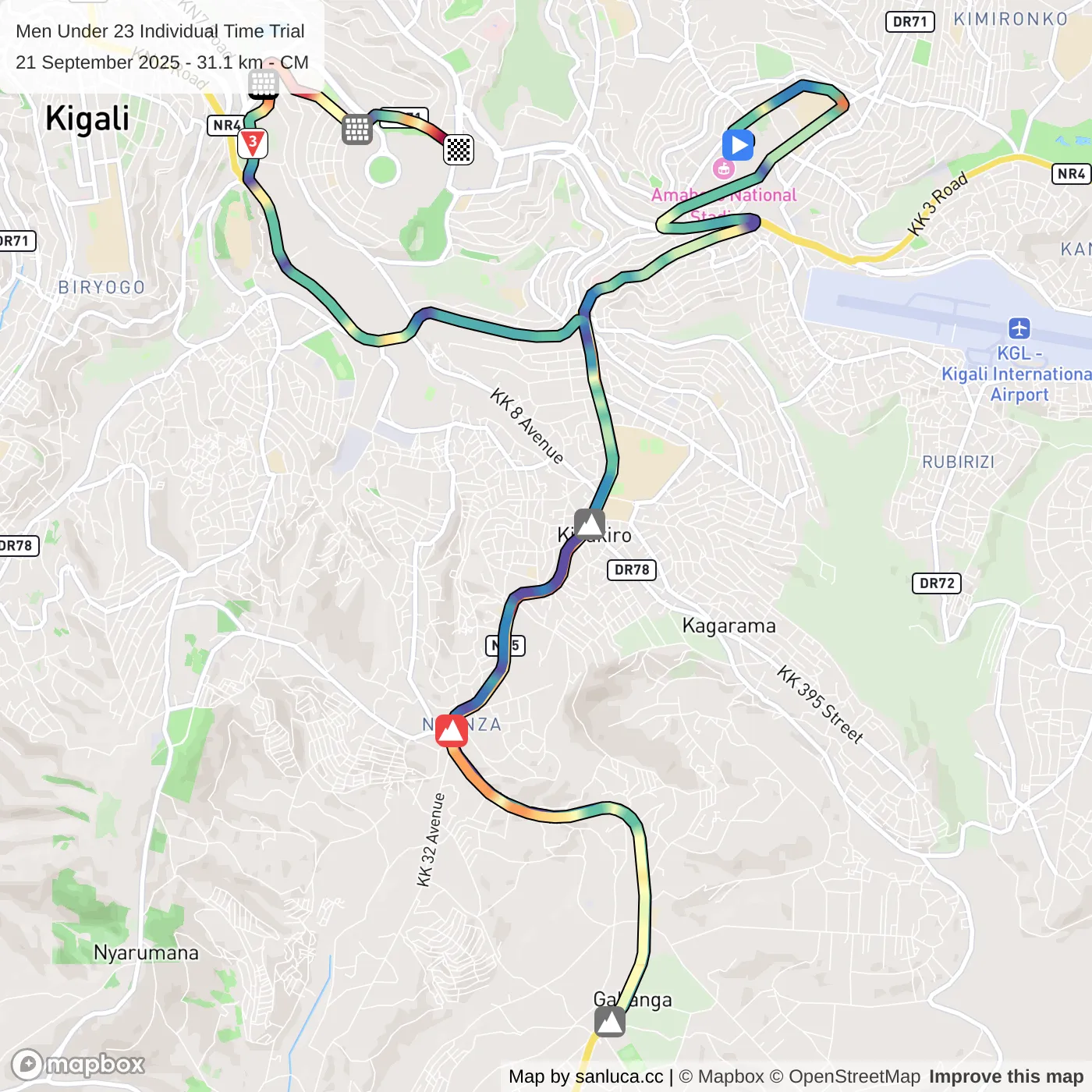 map of the route